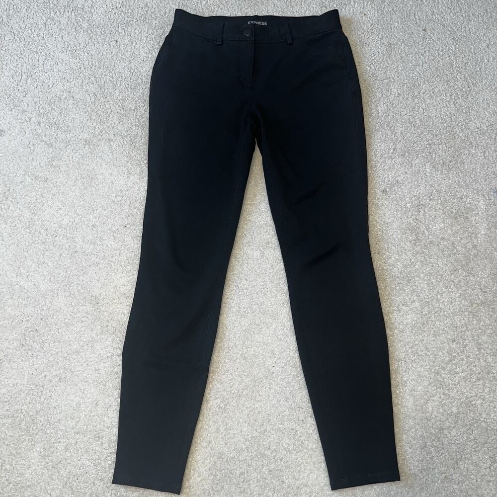Express Women’s Black Slim Straight Ankle Dress Pants Stretch Size 2R (28x28)